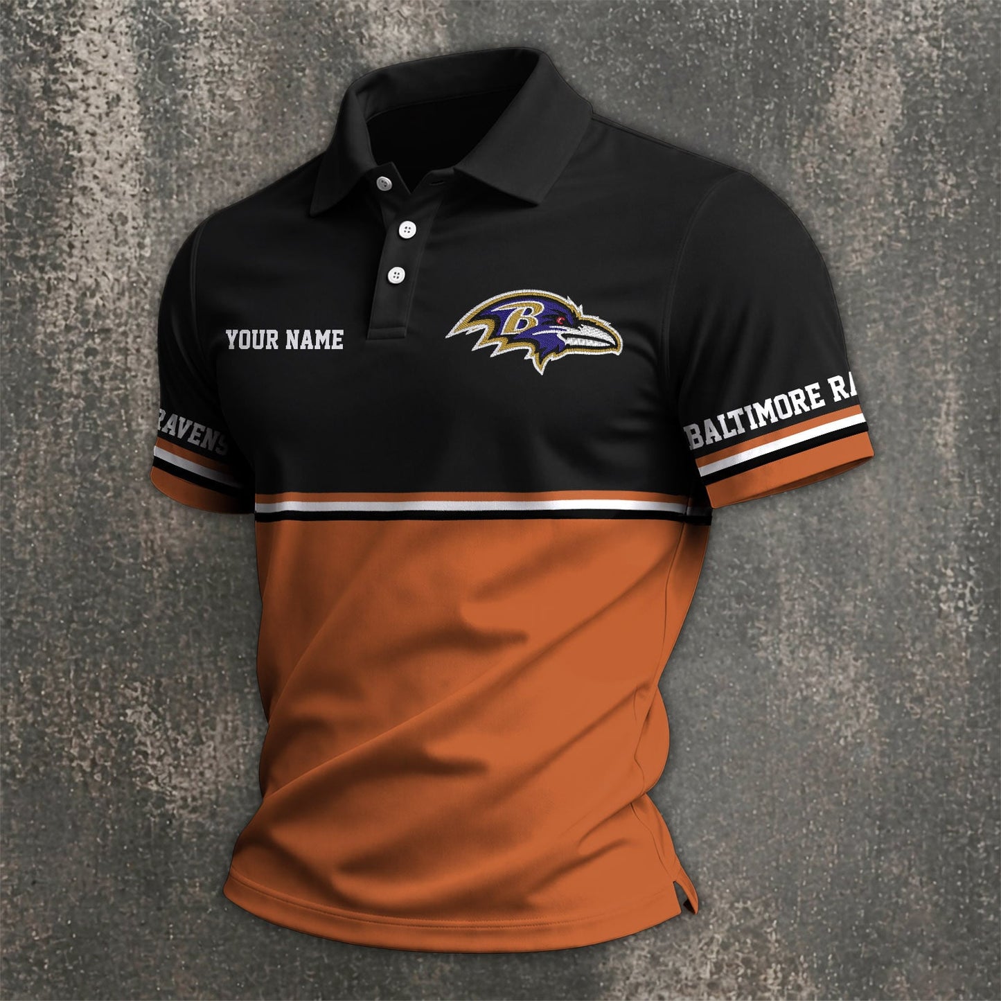 NFL x BAL Custom Name Premium Polo Shirt HLP 040526 HLPHUONG