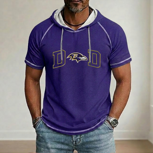 NFL x BAL Dad Hooded Short Sleeve Shirt HLP 280426 LBN