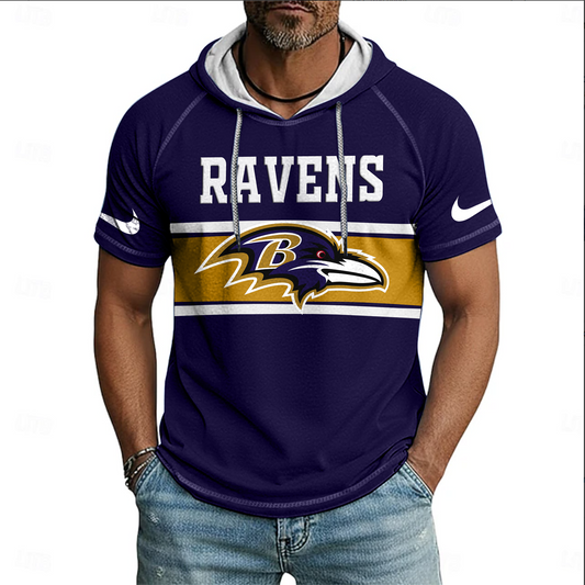 NFL x BAL Hooded Short Sleeve Shirt HLP 030426 HLPHUONG