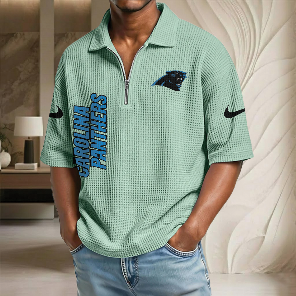 NFL x CAR Waffle Half-Zip Polo Shirt HLP 070326 HLPHUONG