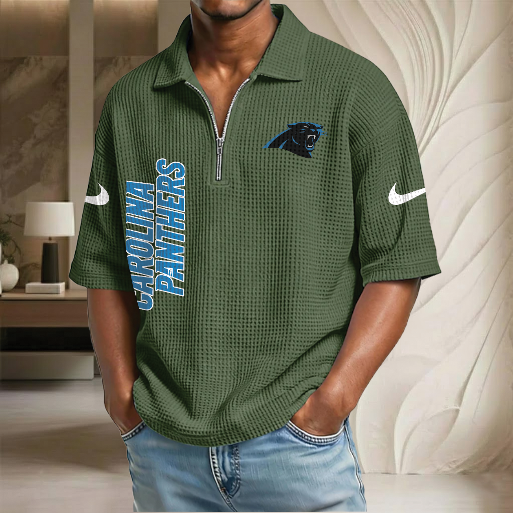 NFL x CAR Waffle Half-Zip Polo Shirt HLP 070326 HLPHUONG