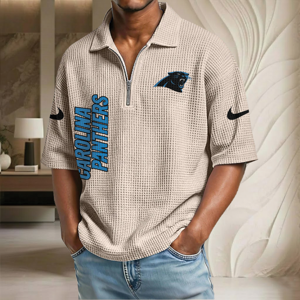 NFL x CAR Waffle Half-Zip Polo Shirt HLP 070326 HLPHUONG
