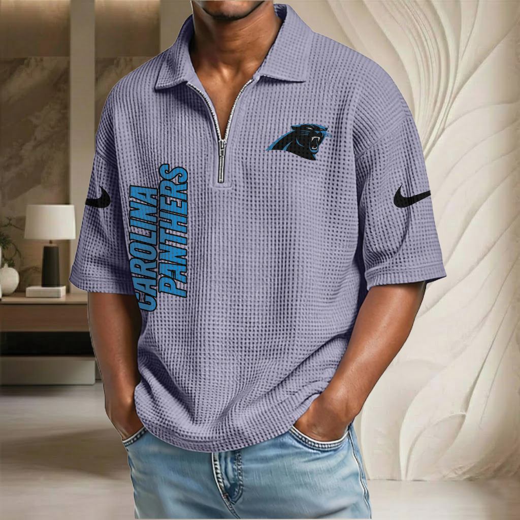 NFL x CAR Waffle Half-Zip Polo Shirt HLP 070326 HLPHUONG