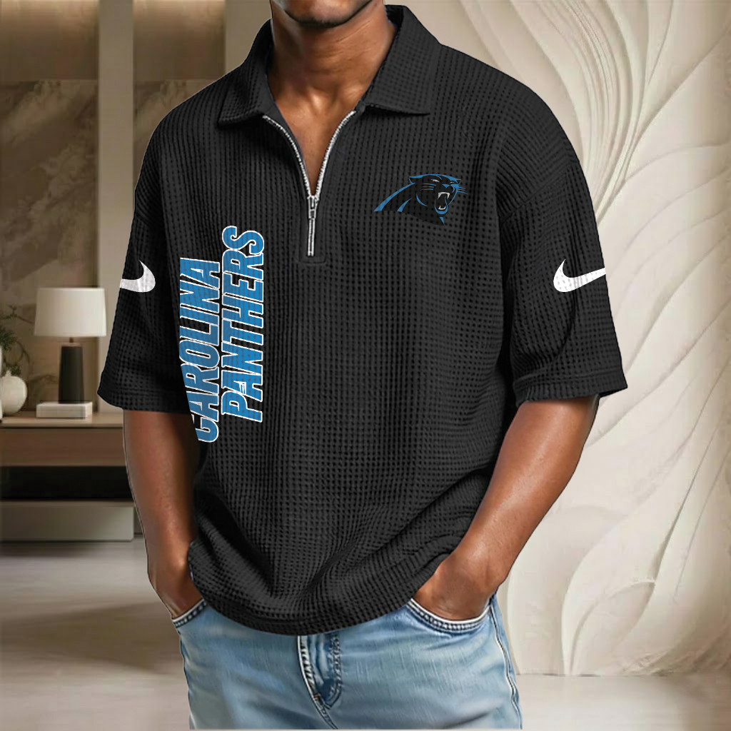 NFL x CAR Waffle Half-Zip Polo Shirt HLP 070326 HLPHUONG