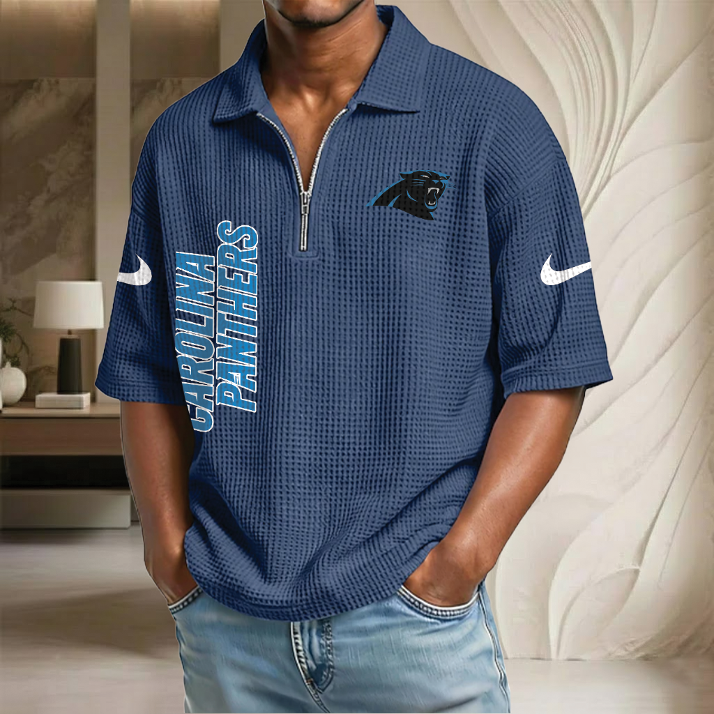 NFL x CAR Waffle Half-Zip Polo Shirt HLP 070326 HLPHUONG