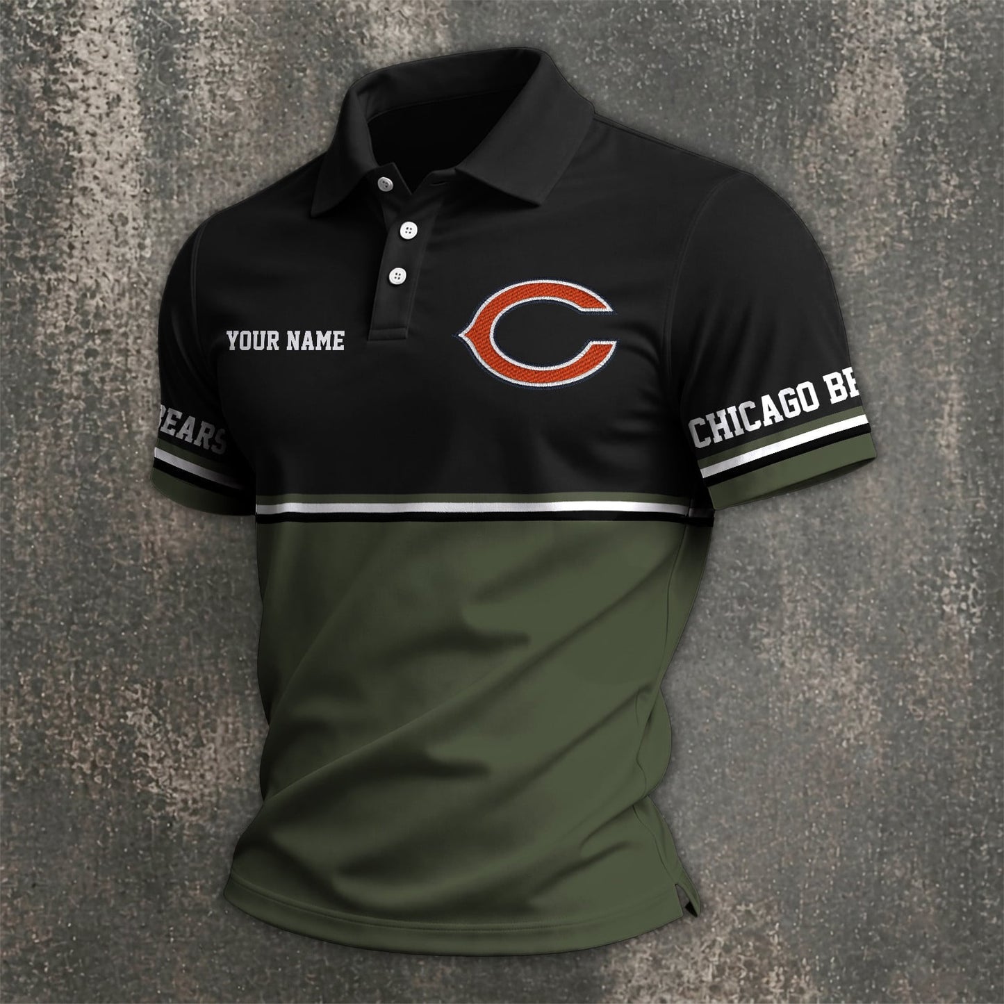 NFL x CHI Custom Name Premium Polo Shirt HLP 040526 HLPHUONG