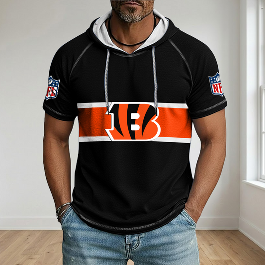 NFL x CIN Best Dad Hooded Short Sleeve Shirt HLP 230426 HLPHUONG