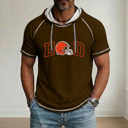 NFL x CLE Dad Hooded Short Sleeve Shirt HLP 280426 LBN