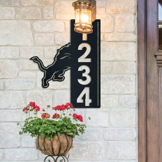 NFL x DET Custom Address Metal Sign HLP 40526 LBN