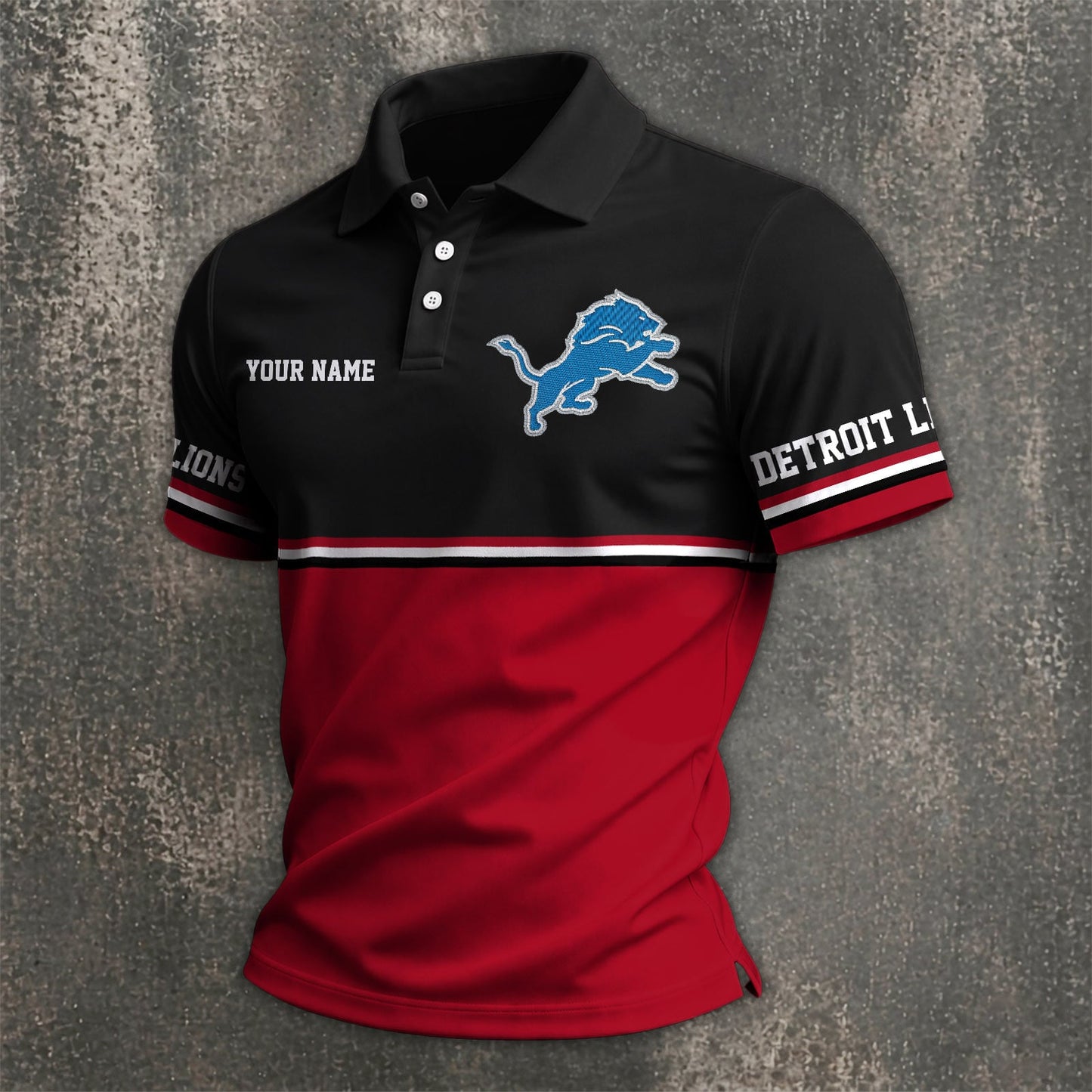 NFL x DET Custom Name Premium Polo Shirt HLP 040526 HLPHUONG