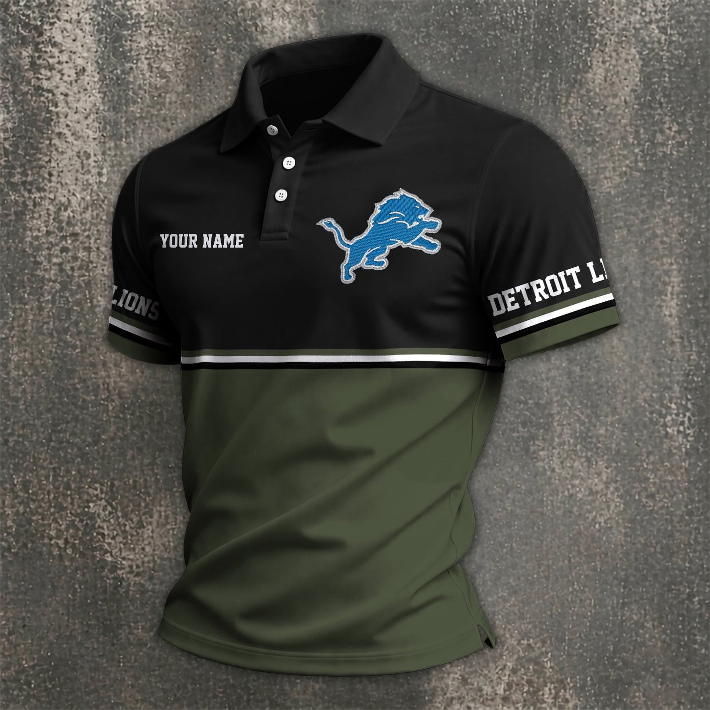 NFL x DET Custom Name Premium Polo Shirt HLP 040526 HLPHUONG