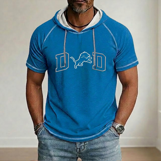 NFL x DET Dad Hooded Short Sleeve Shirt HLP 280426 LBN