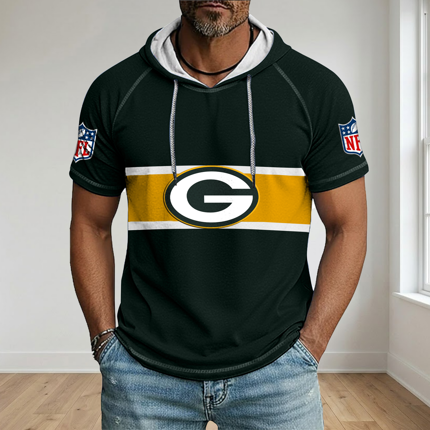 NFL x GB Best Dad Hooded Short Sleeve Shirt HLP 230426 HLPHUONG