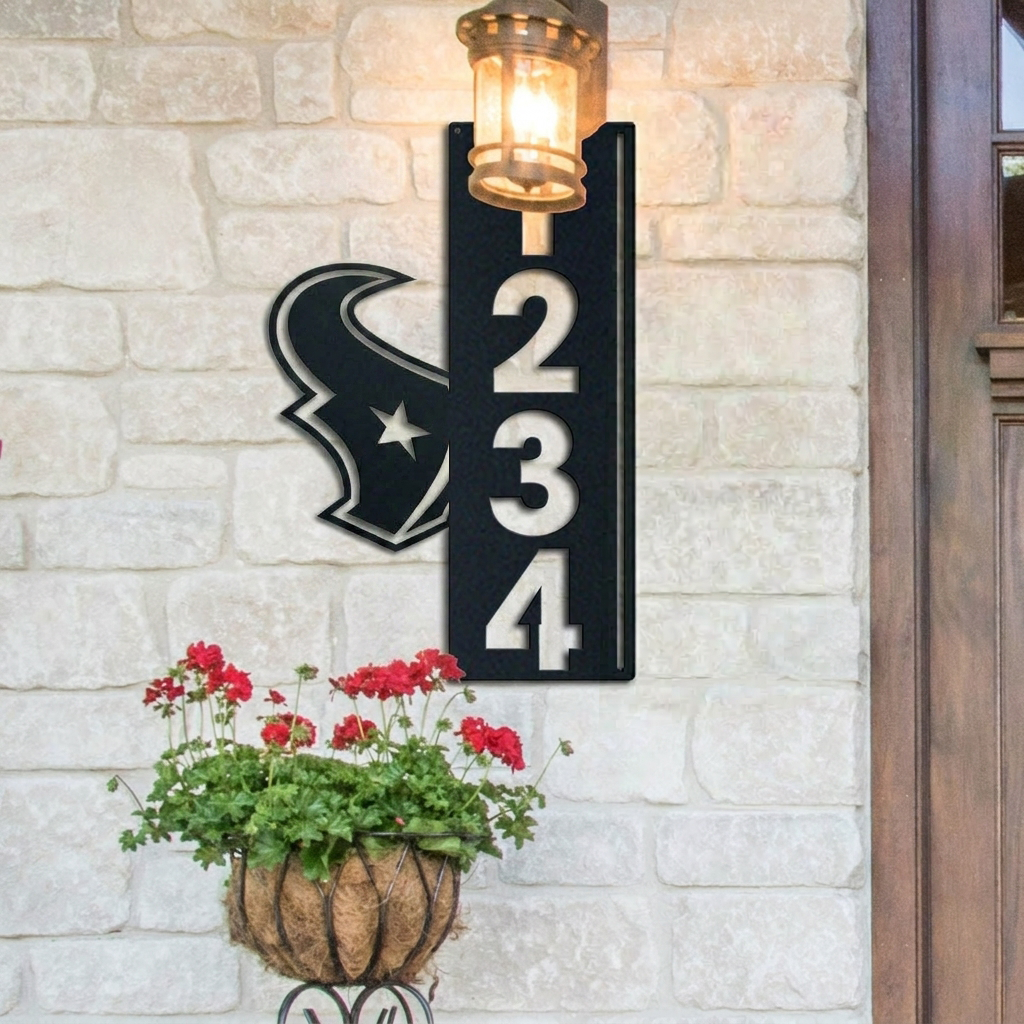 NFL x HOU Custom Address Metal Sign HLP 40526 LBN