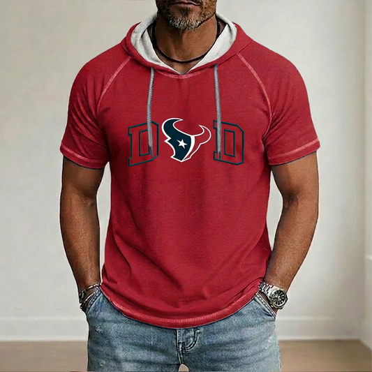 NFL x HOU Dad Hooded Short Sleeve Shirt HLP 280426 LBN