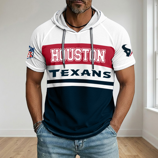 NFL x HOU Football Hooded Short Sleeve Shirt HLP 280426 HLPHUONG