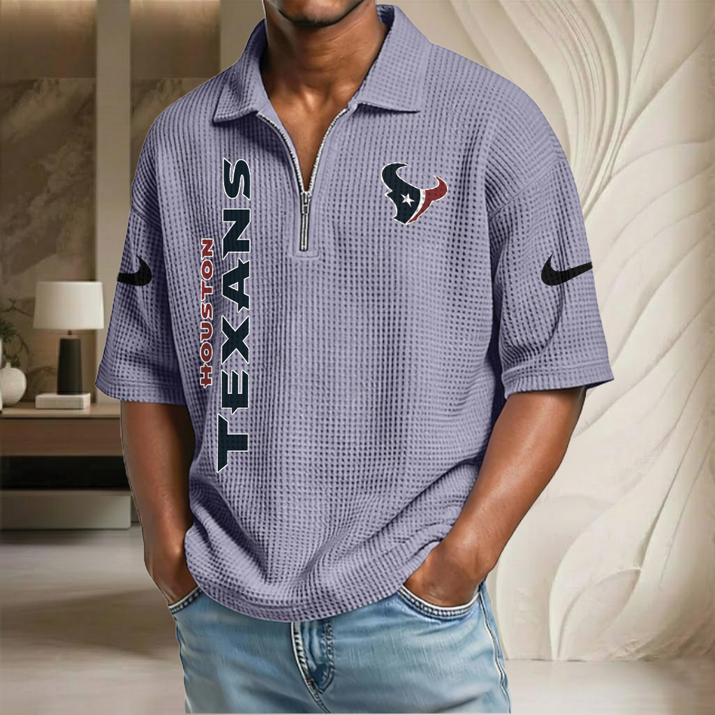 NFL x HOU Waffle Half-Zip Polo Shirt HLP 070326 HLPHUONG