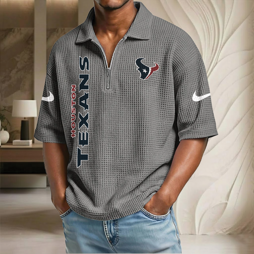 NFL x HOU Waffle Half-Zip Polo Shirt HLP 070326 HLPHUONG