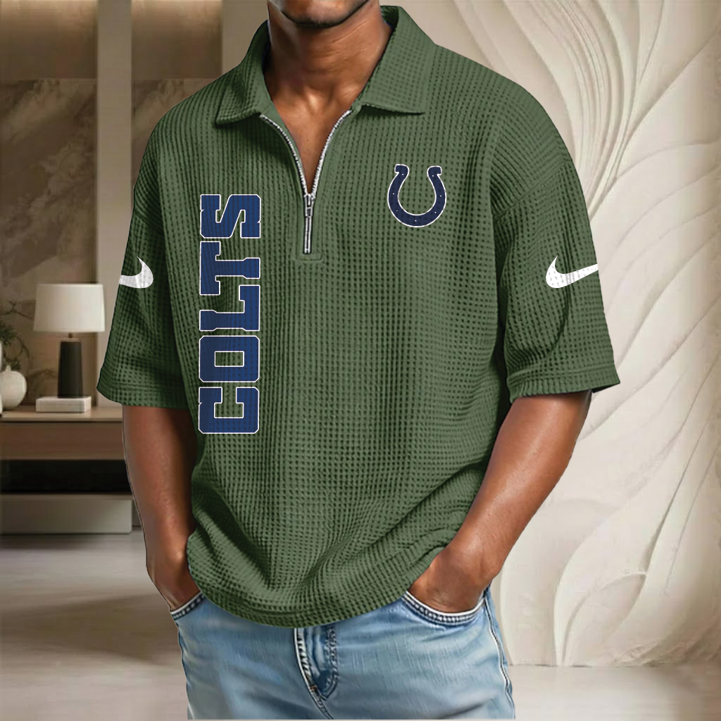 NFL x IND Waffle Half-Zip Polo Shirt HLP 070326 HLPHUONG