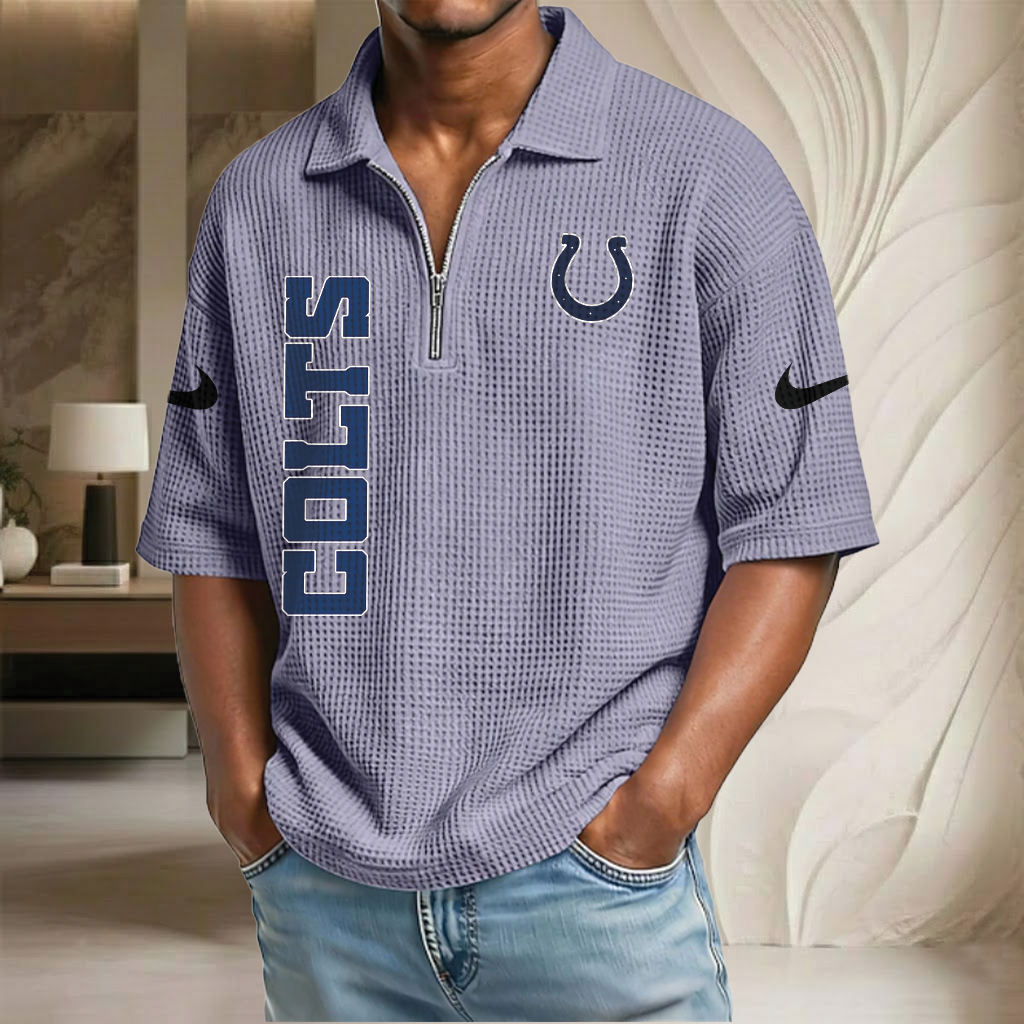 NFL x IND Waffle Half-Zip Polo Shirt HLP 070326 HLPHUONG