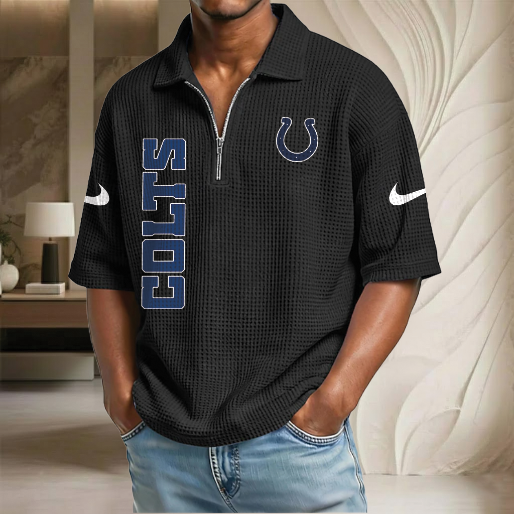NFL x IND Waffle Half-Zip Polo Shirt HLP 070326 HLPHUONG