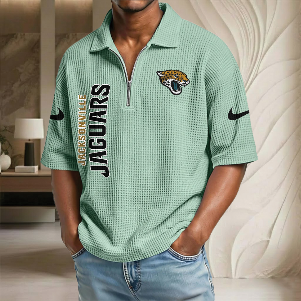NFL x JAX Waffle Half-Zip Polo Shirt HLP 070326 HLPHUONG