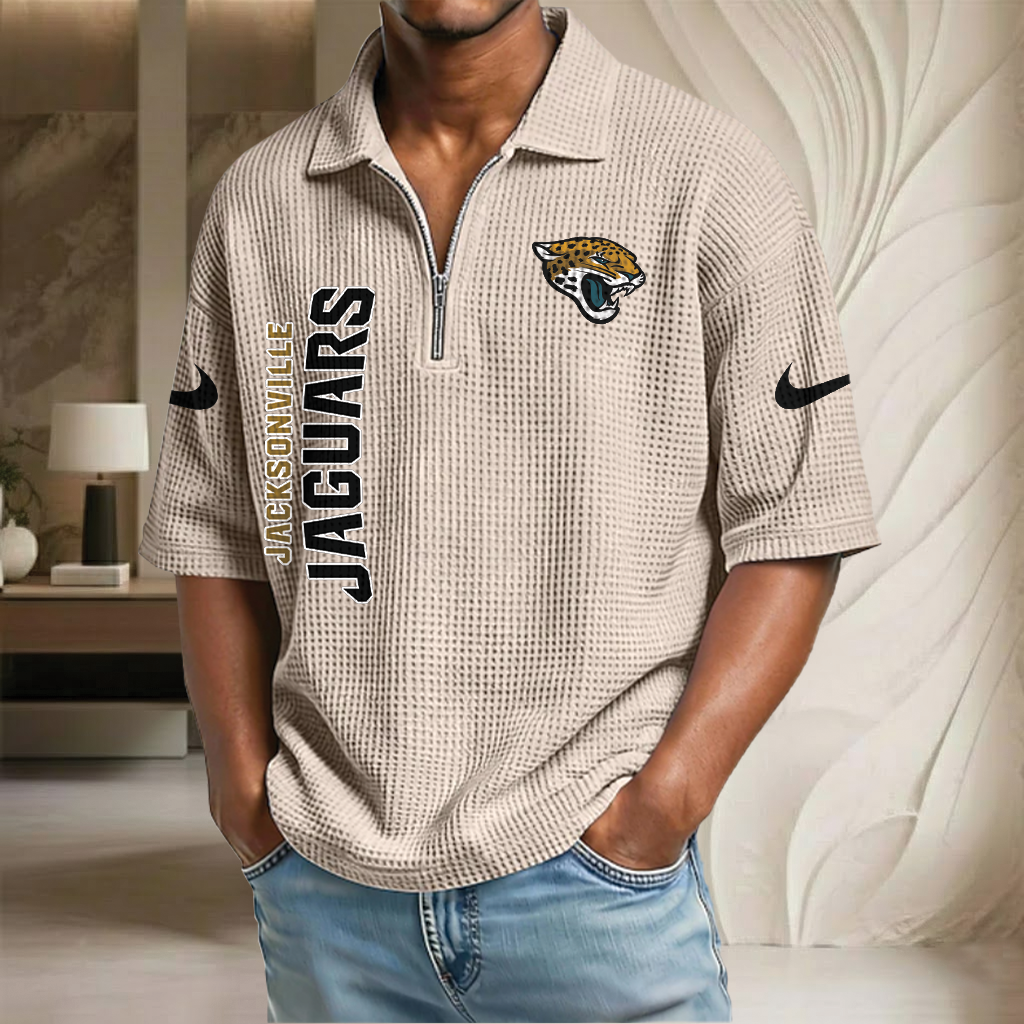 NFL x JAX Waffle Half-Zip Polo Shirt HLP 070326 HLPHUONG