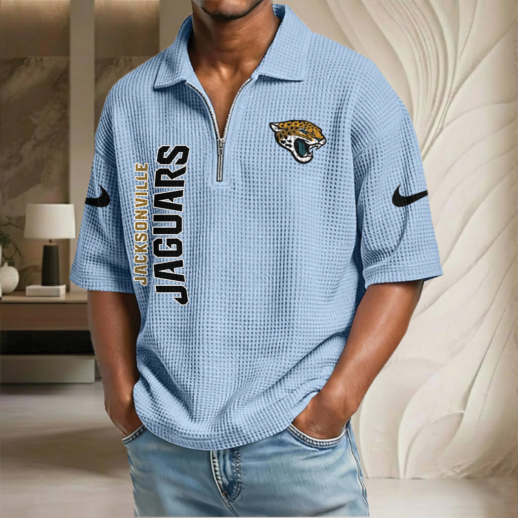 NFL x JAX Waffle Half-Zip Polo Shirt HLP 070326 HLPHUONG