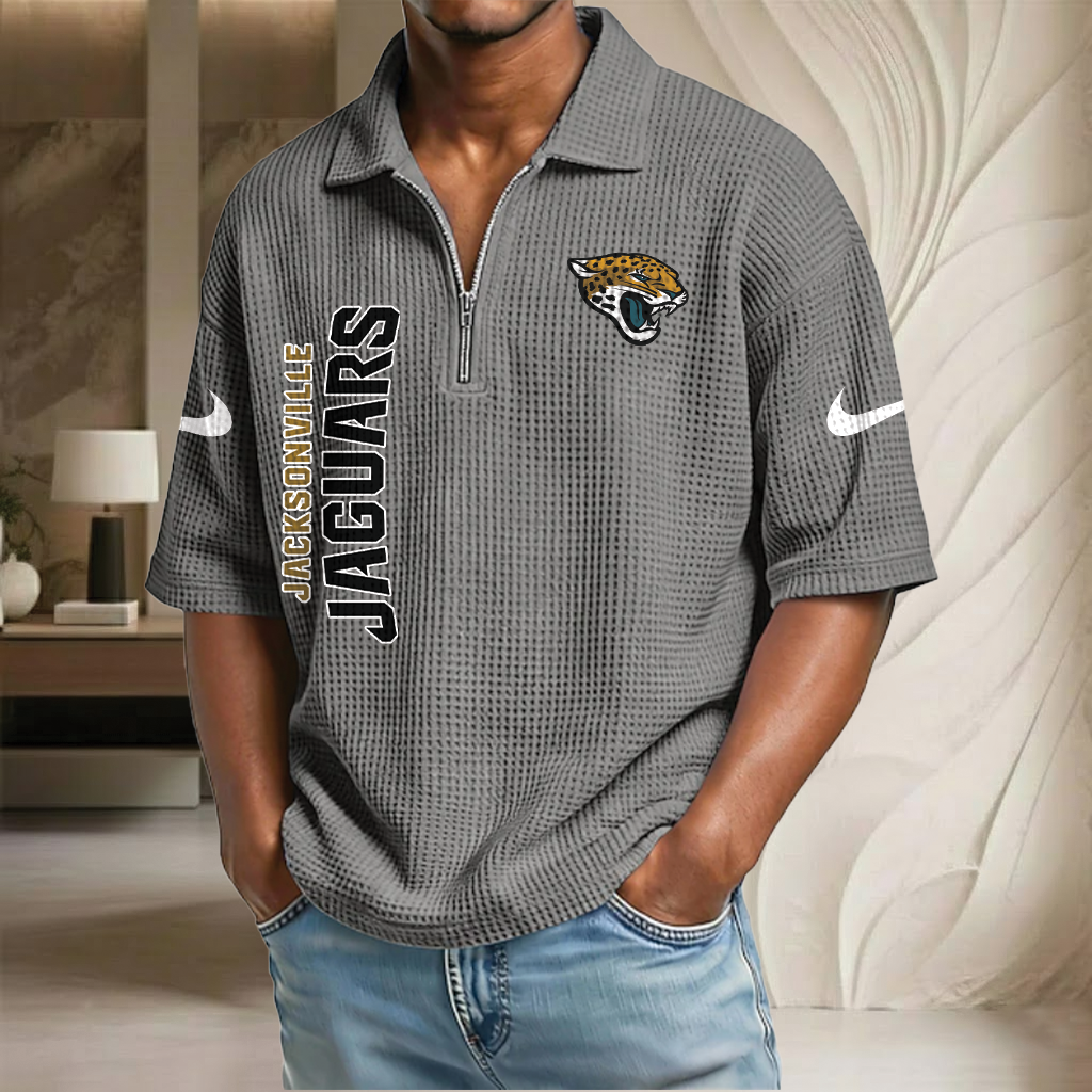 NFL x JAX Waffle Half-Zip Polo Shirt HLP 070326 HLPHUONG
