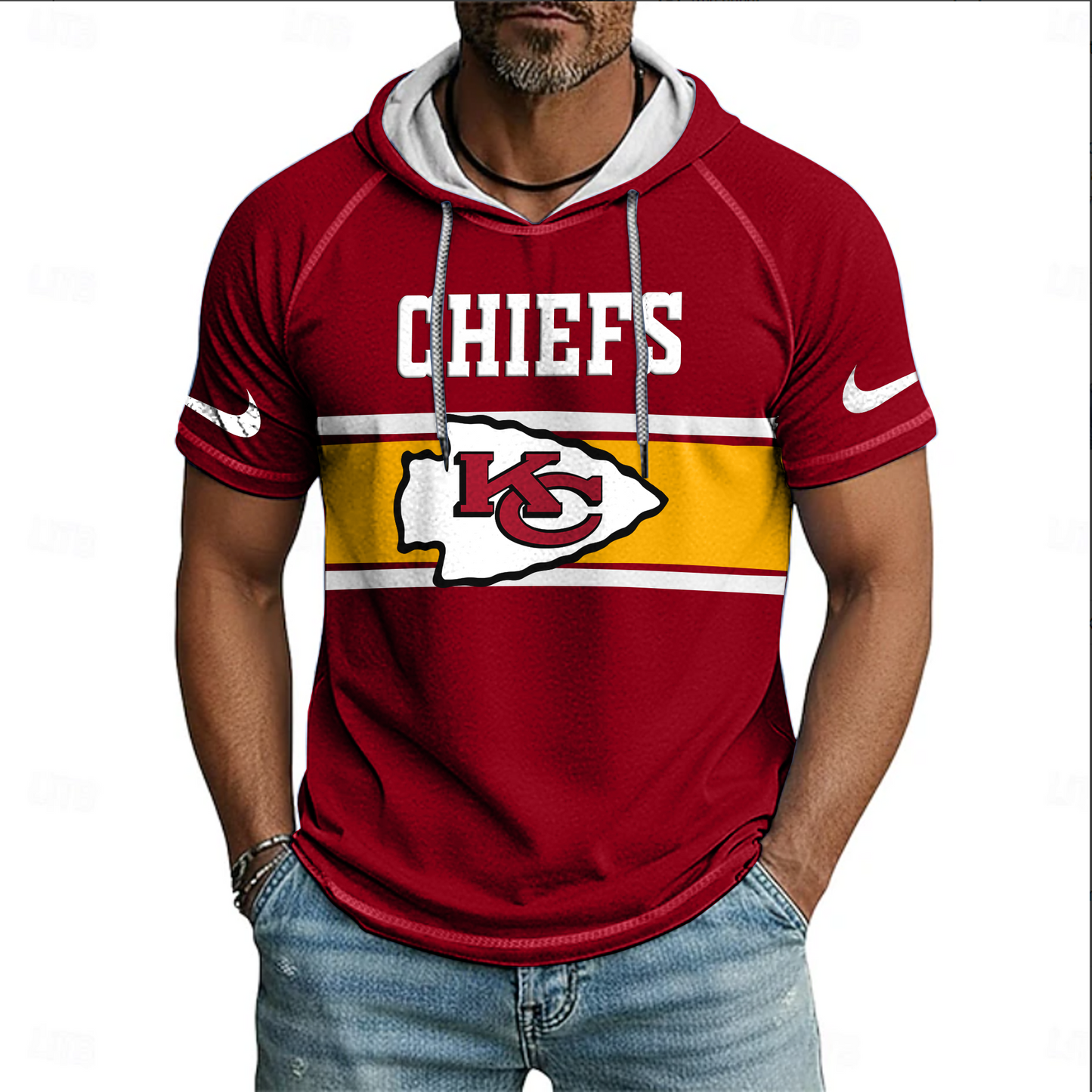 NFL x KC Hooded Short Sleeve Shirt HLP 030426 HLPHUONG