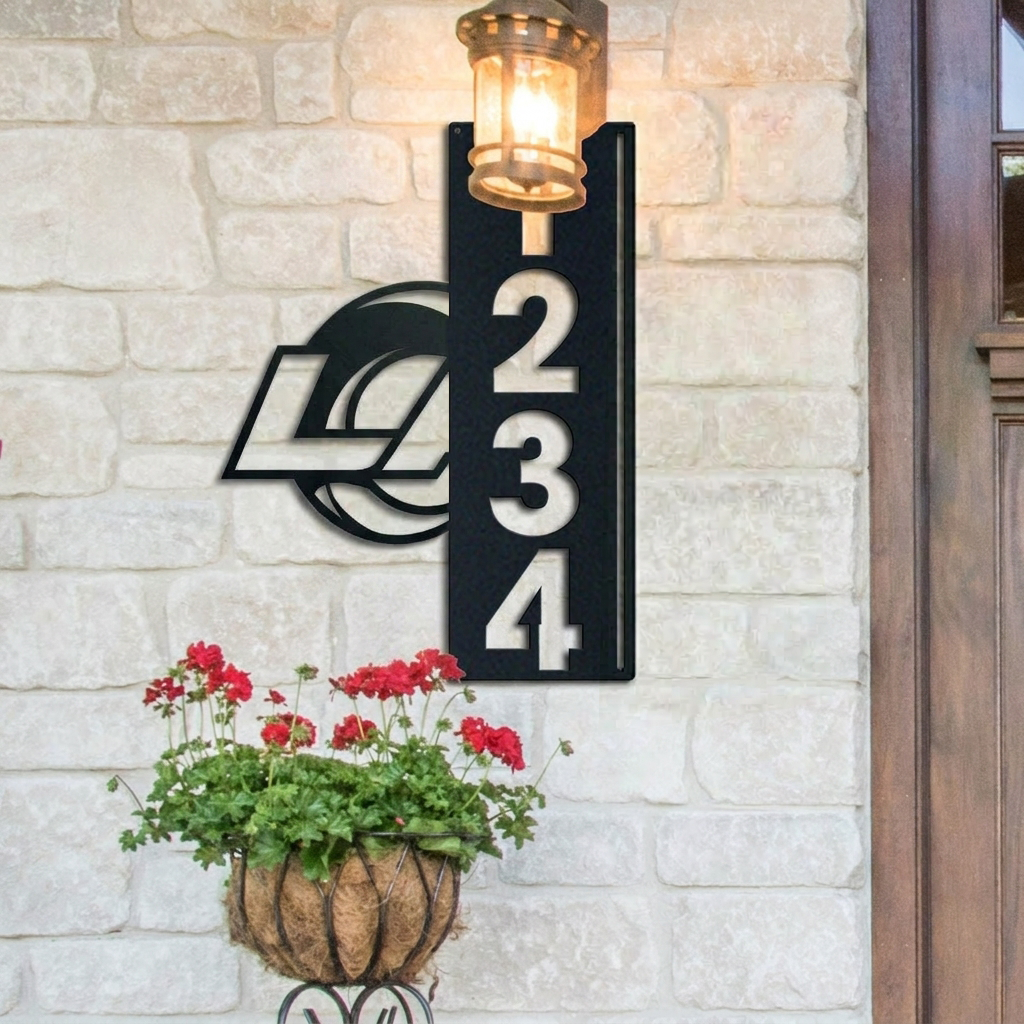 NFL x LAR Custom Address Metal Sign HLP 40526 LBN