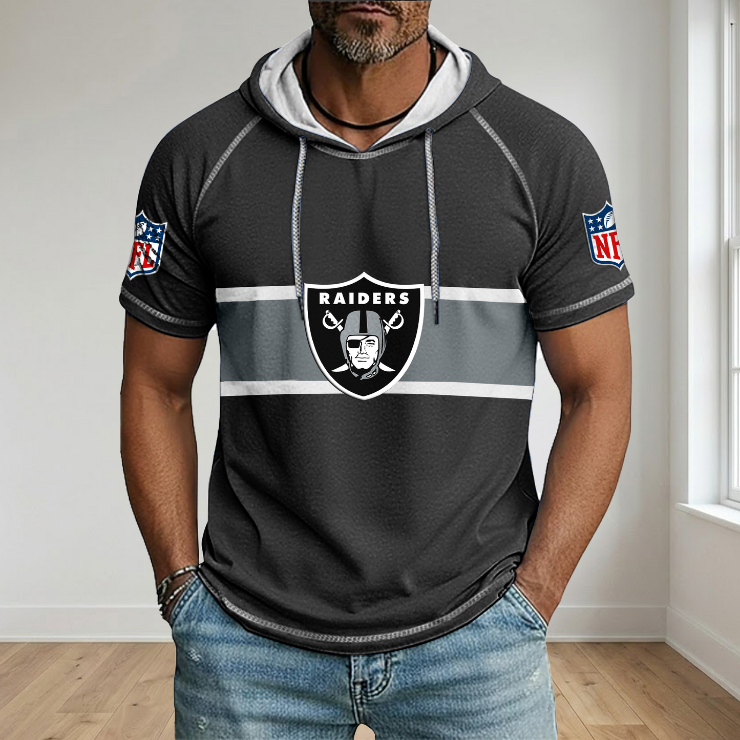 NFL x LV Best Dad Hooded Short Sleeve Shirt HLP 230426 HLPHUONG