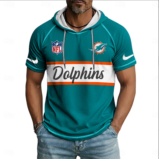 NFL x MIA Sport Hooded Short Sleeve Shirt HLP 20426 HLPHUONG