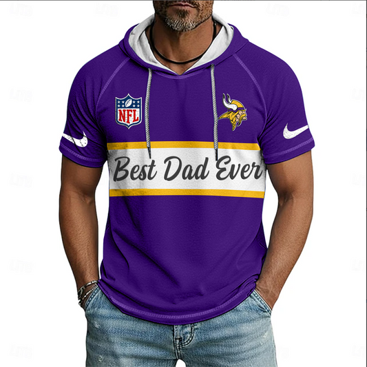 NFL x MIN Best Dad Hooded Short Sleeve Shirt HLP 220426 HLPHUONG