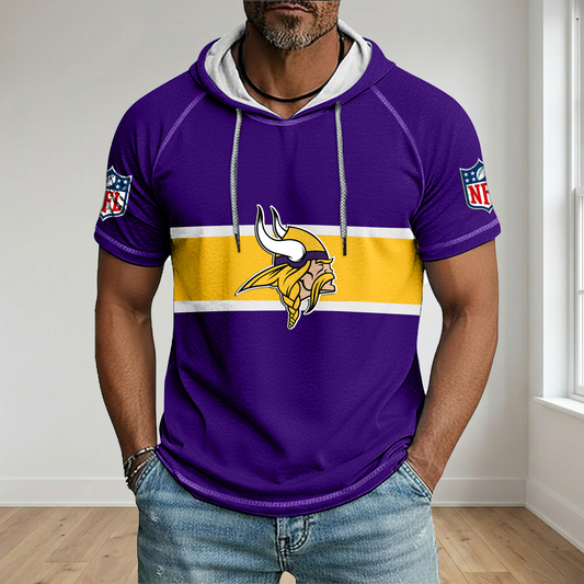 NFL x MIN Best Dad Hooded Short Sleeve Shirt HLP 230426 HLPHUONG