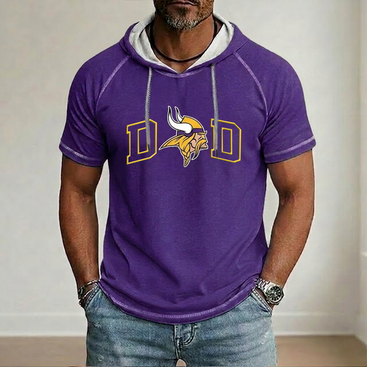 NFL x MIN Dad Hooded Short Sleeve Shirt HLP 280426 LBN
