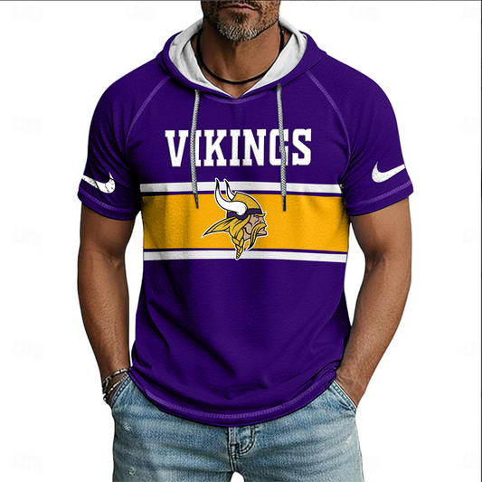 NFL x MIN Hooded Short Sleeve Shirt HLP 030426 HLPHUONG