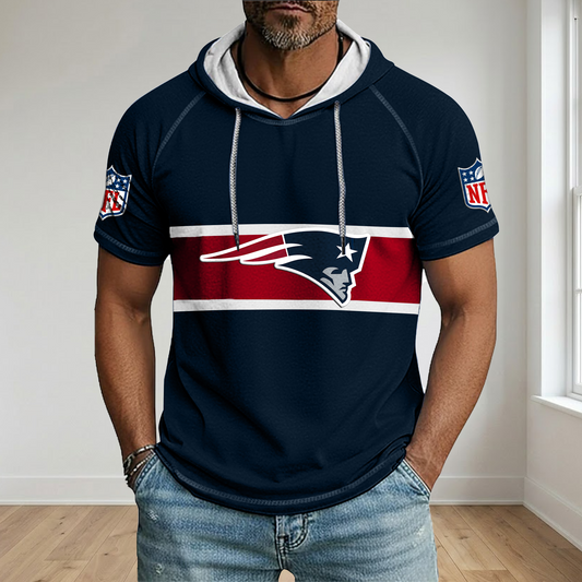 NFL x NE Best Dad Hooded Short Sleeve Shirt HLP 230426 HLPHUONG