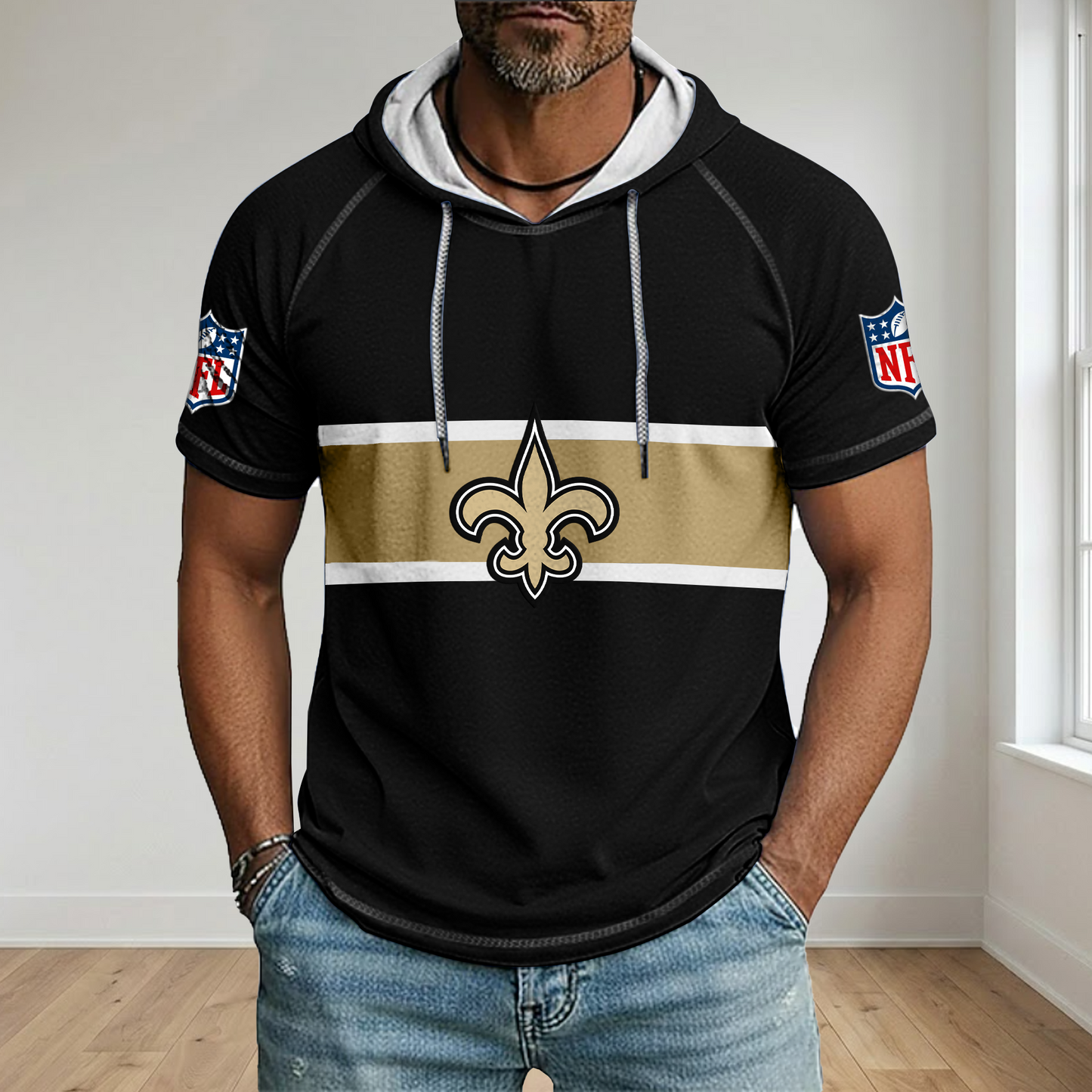NFL x NO Best Dad Hooded Short Sleeve Shirt HLP 230426 HLPHUONG