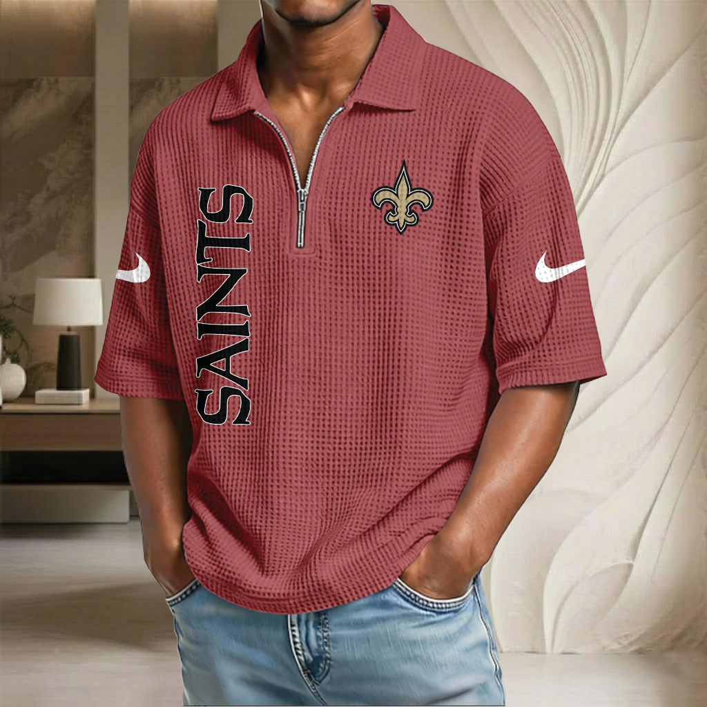 NFL x NO Waffle Half-Zip Polo Shirt HLP 070326 HLPHUONG