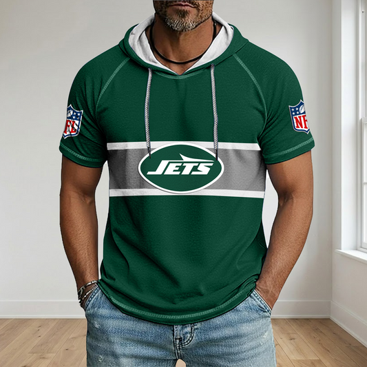NFL x NYJ Best Dad Hooded Short Sleeve Shirt HLP 230426 HLPHUONG