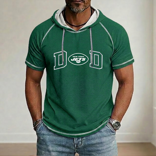 NFL x NYJ Dad Hooded Short Sleeve Shirt HLP 280426 LBN