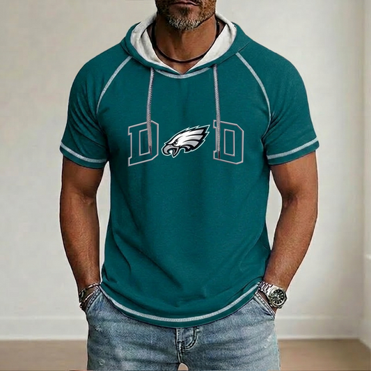 NFL x PHI Dad Hooded Short Sleeve Shirt HLP 280426 LBN