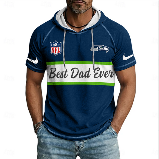 NFL x SEA Best Dad Hooded Short Sleeve Shirt HLP 220426 HLPHUONG