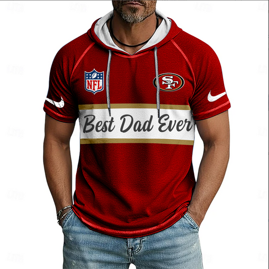 NFL x SF Best Dad Hooded Short Sleeve Shirt HLP 220426 HLPHUONG
