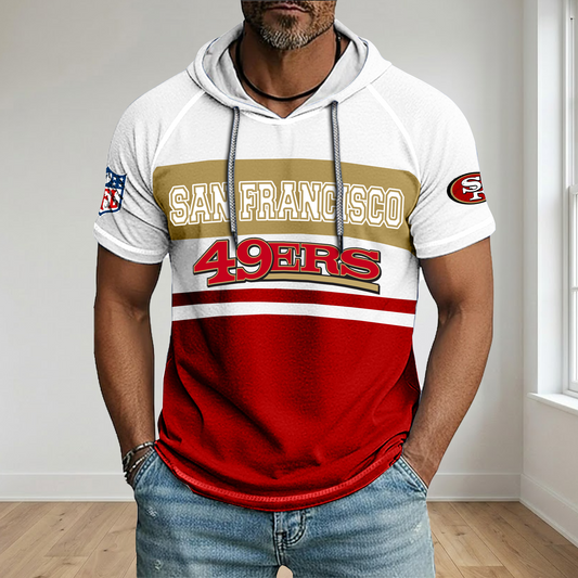NFL x SF Football Hooded Short Sleeve Shirt HLP 280426 HLPHUONG