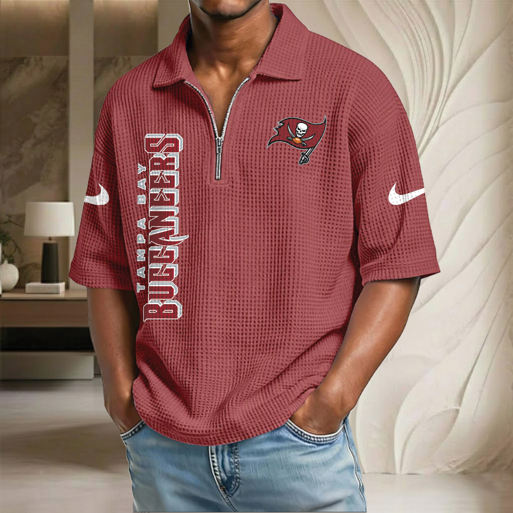 NFL x TB Waffle Half-Zip Polo Shirt HLP 070326 HLPHUONG