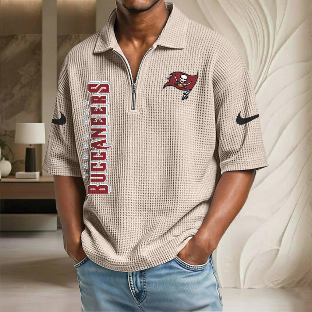 NFL x TB Waffle Half-Zip Polo Shirt HLP 070326 HLPHUONG