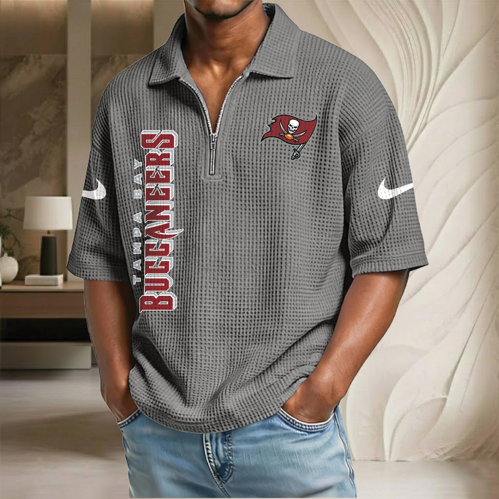 NFL x TB Waffle Half-Zip Polo Shirt HLP 070326 HLPHUONG