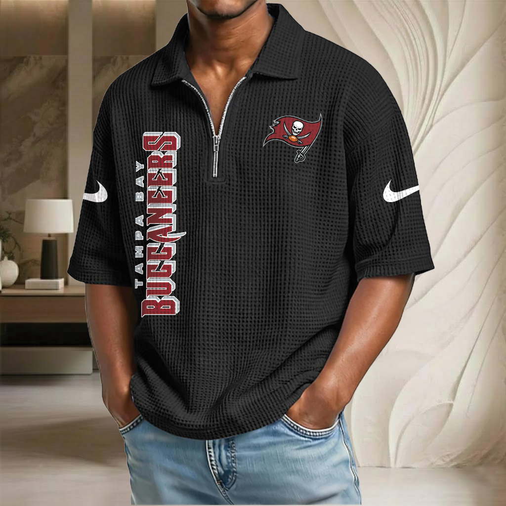 NFL x TB Waffle Half-Zip Polo Shirt HLP 070326 HLPHUONG